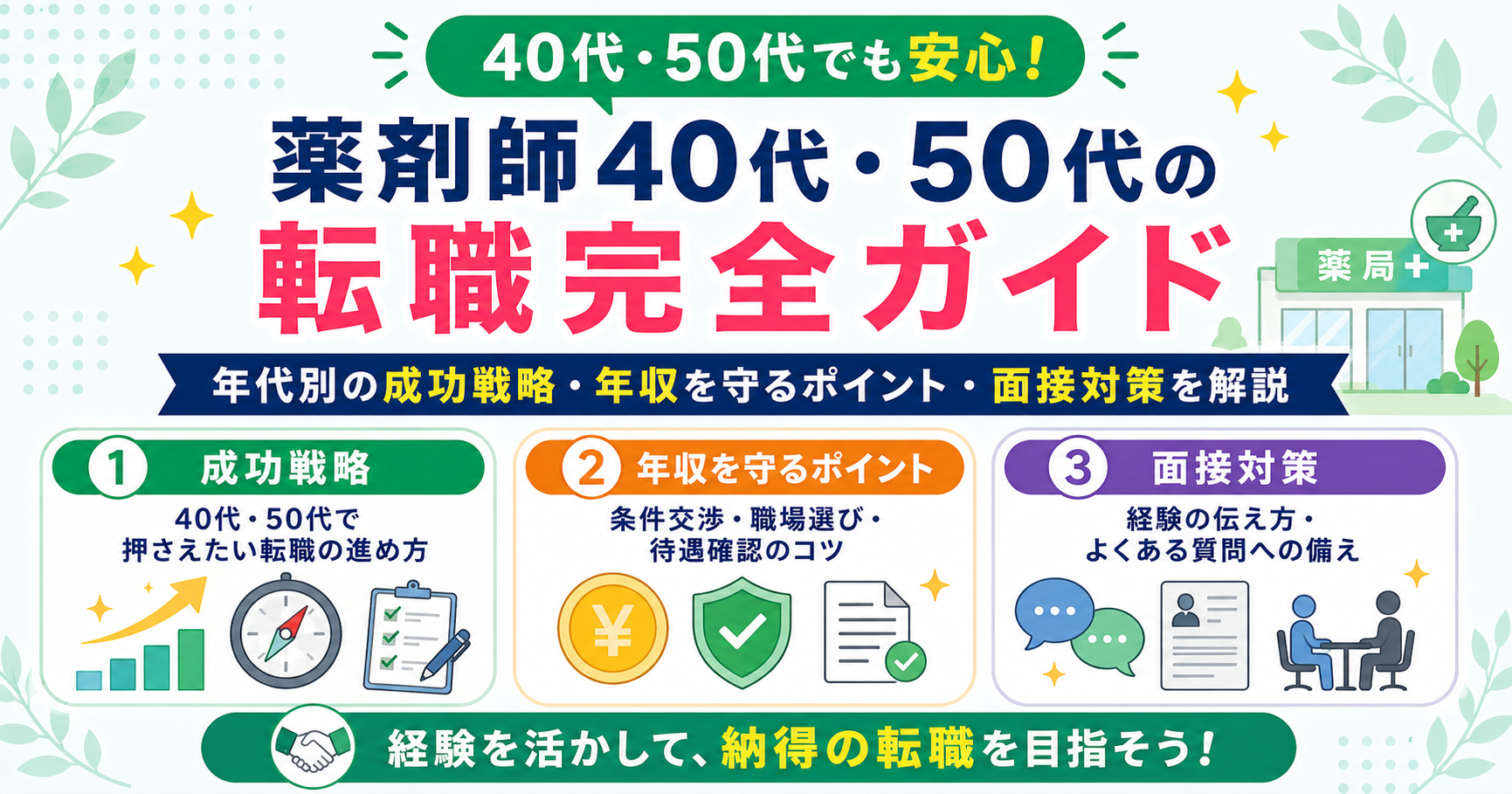 薬剤師 転職 40代 / 50代 転職