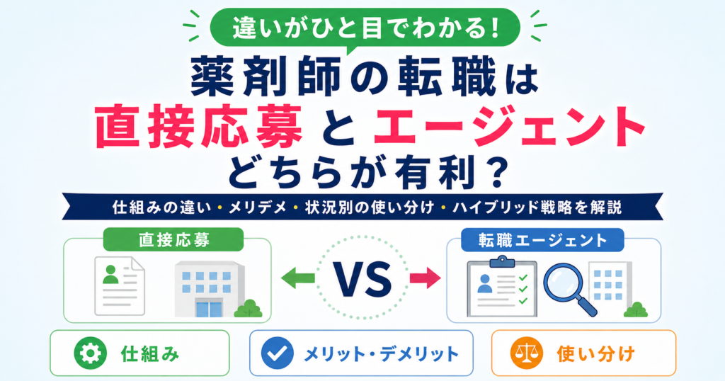 薬剤師 直接応募 転職エージェント 違い