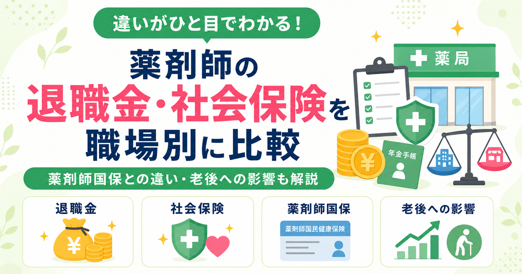 薬剤師 退職金 社会保険 比較