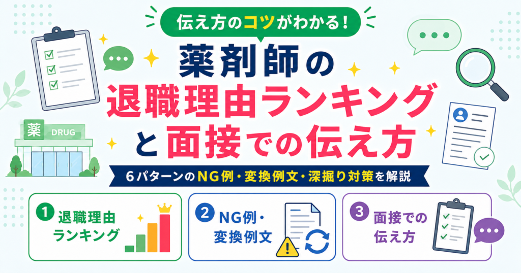 薬剤師 退職理由 伝え方 面接