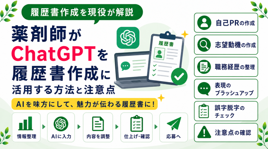 薬剤師 ChatGPT 履歴書 活用 転職