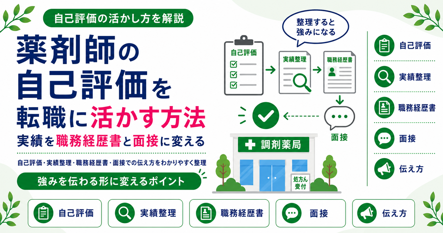 薬剤師 自己評価 転職 活かし方