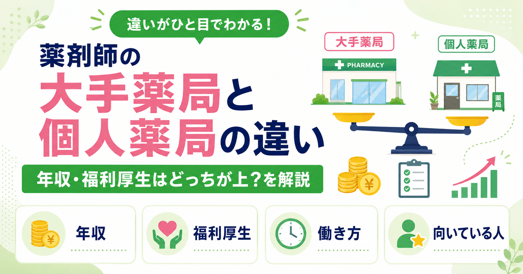 薬剤師 大手 個人薬局 違い