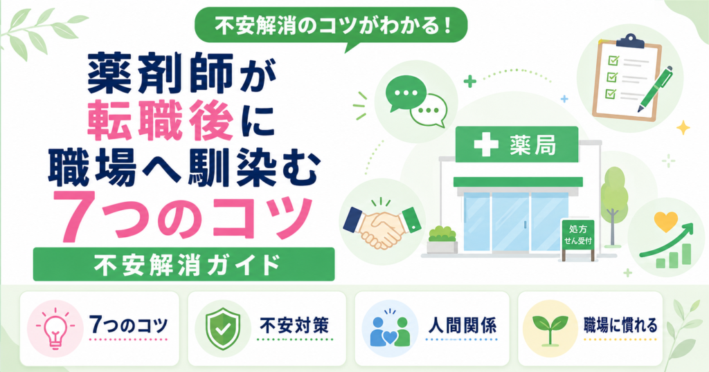 薬剤師 転職後 職場 馴染む