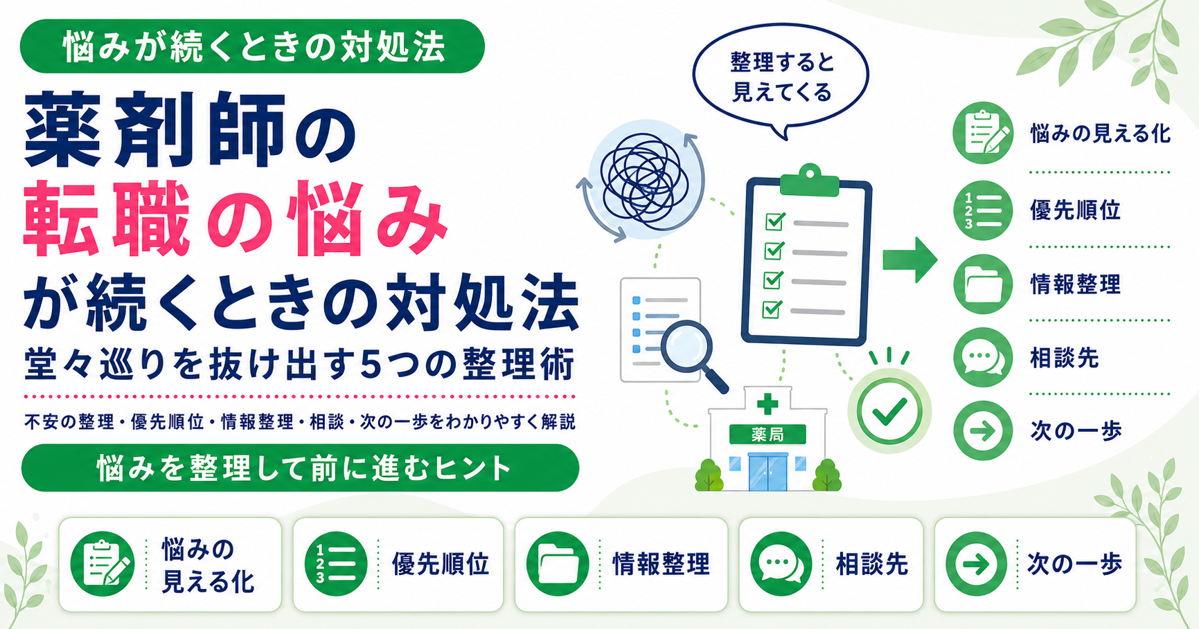 薬剤師 転職 悩み 続く 対処