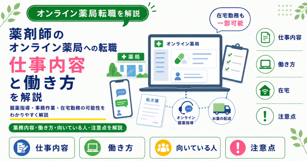 薬剤師 オンライン薬局 転職 仕事内容