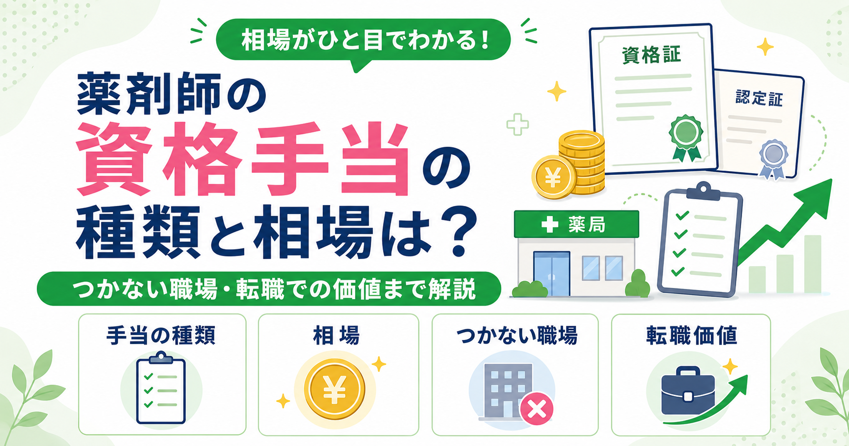 薬剤師 資格手当 種類 相場