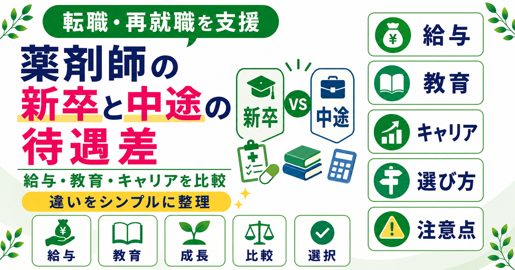 薬剤師 新卒 中途 待遇 差