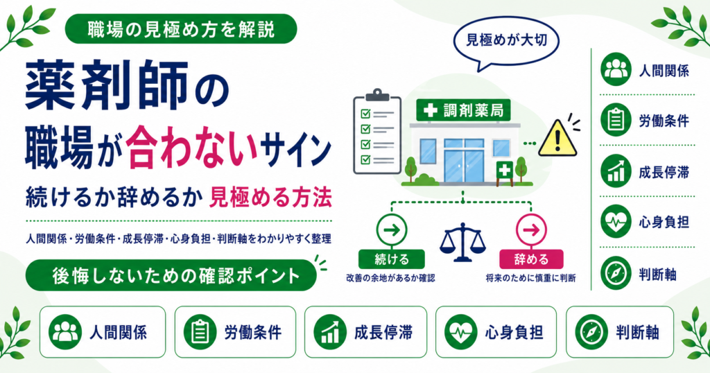 薬剤師 職場 合わない サイン