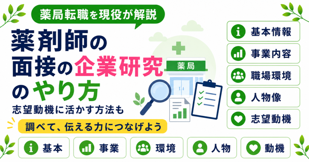 薬剤師 面接 企業研究 準備 方法