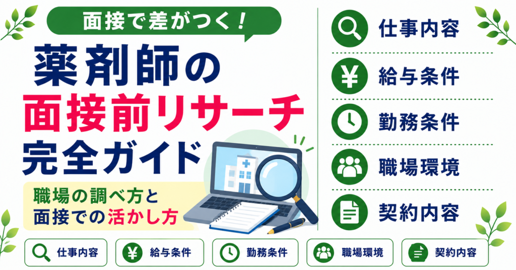 薬剤師 面接前 職場 リサーチ 方法