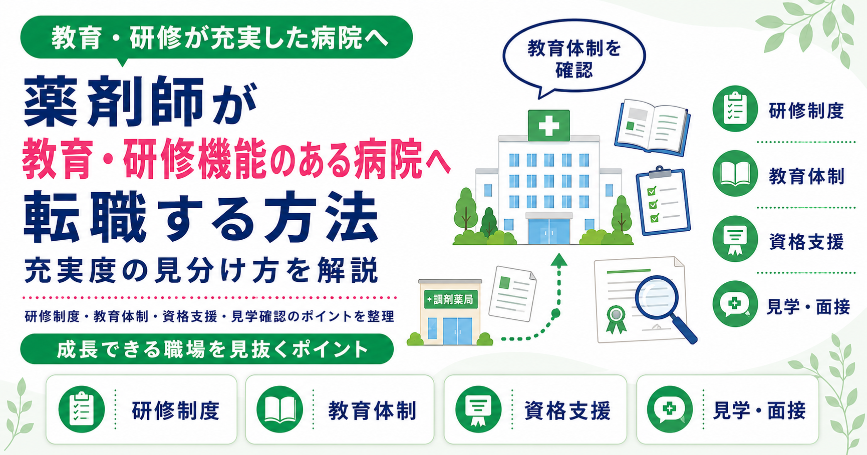 薬剤師 教育 研修 機能 病院 転職