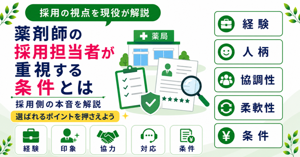 薬剤師 採用 担当者 重視 条件