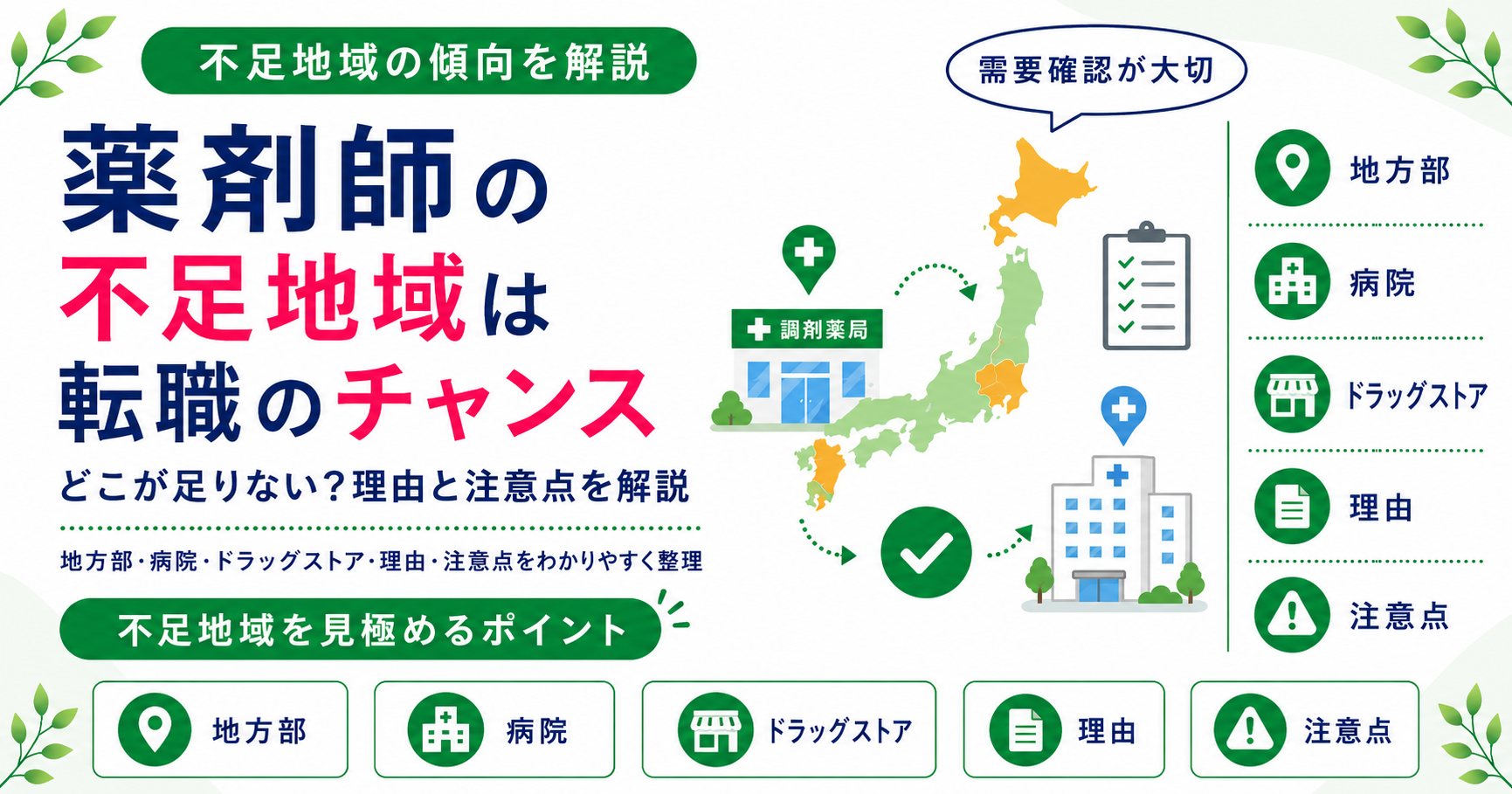 薬剤師 不足 地域 転職 チャンス