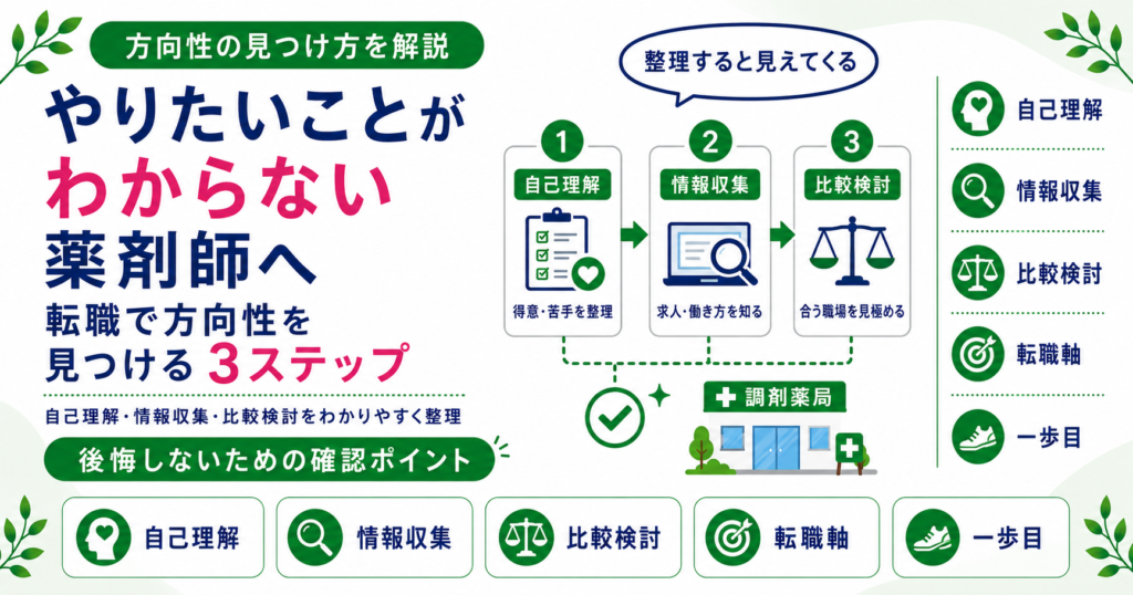薬剤師 やりたい こと 見つけ方 転職