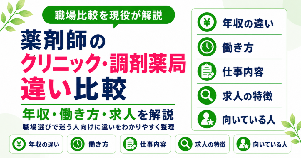 薬剤師 クリニック 調剤薬局 比較
