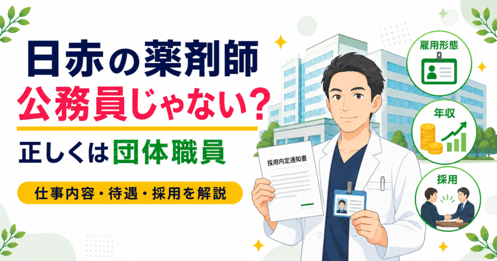 日赤（赤十字病院）の薬剤師は公務員？年収・給料・採用条件を解説