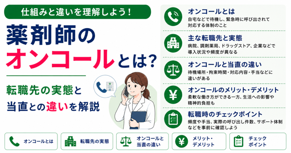 薬剤師 オンコール 転職先