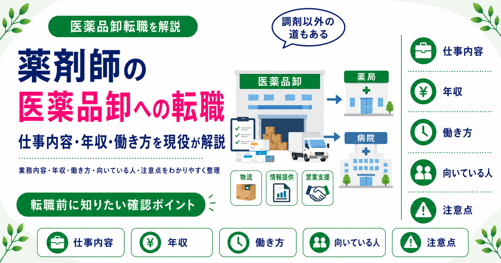 薬剤師 医薬品卸 転職