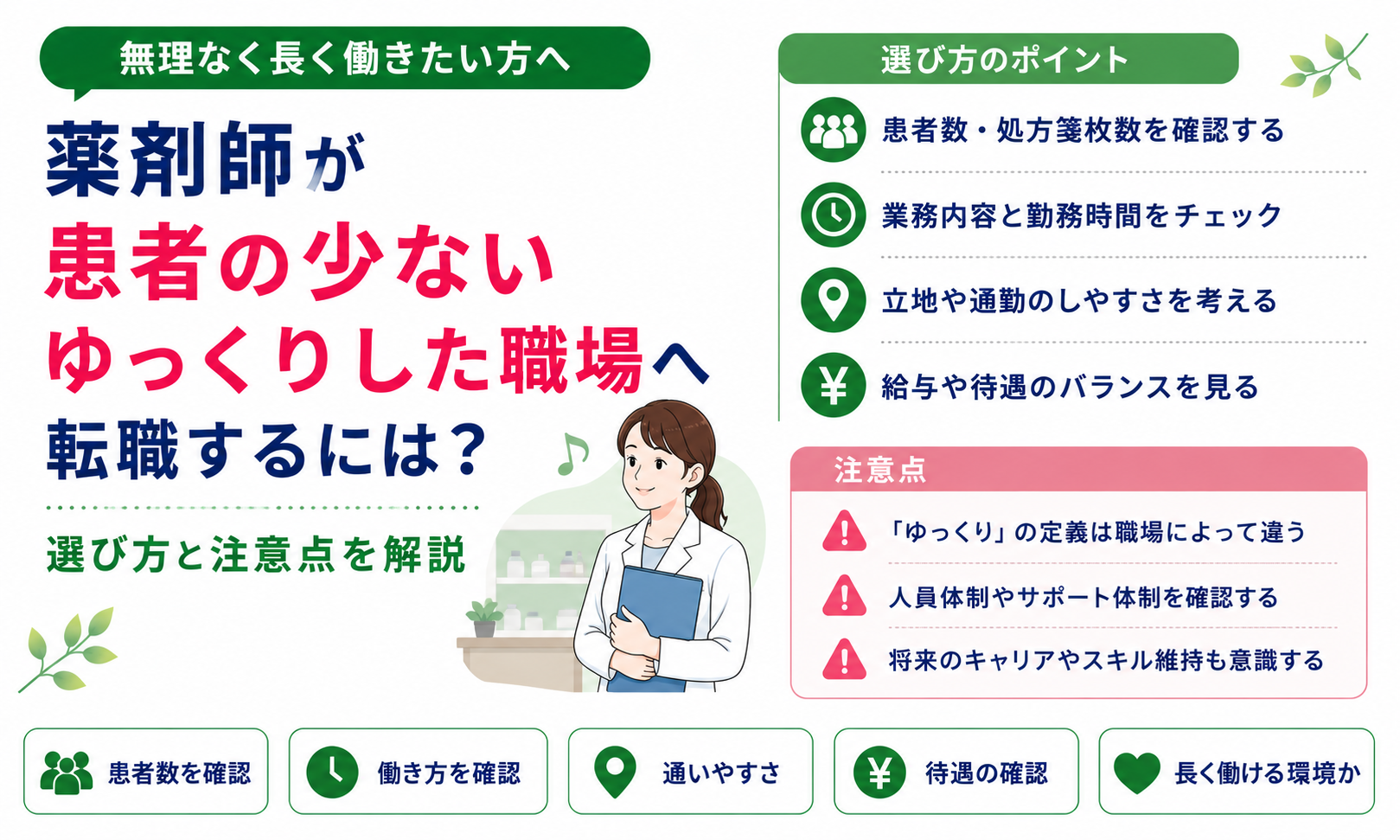 薬剤師 患者 少ない ゆっくり 転職先