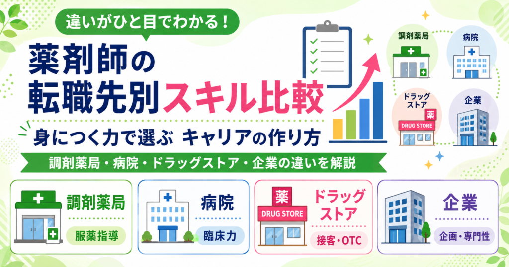 薬剤師 転職先 スキル 比較