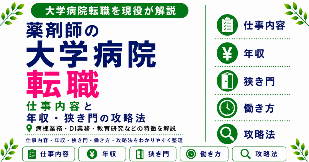 薬剤師 大学病院 転職