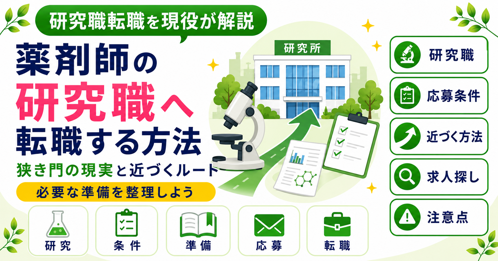 薬剤師 研究職 転職 方法 ポイント