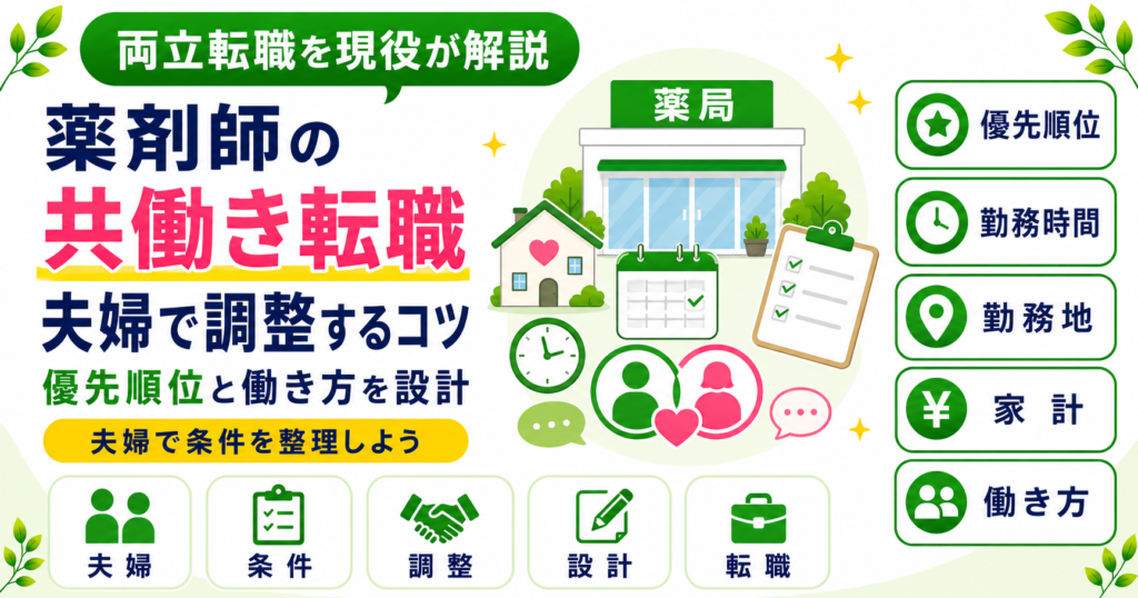 薬剤師 夫婦 共働き 転職 調整