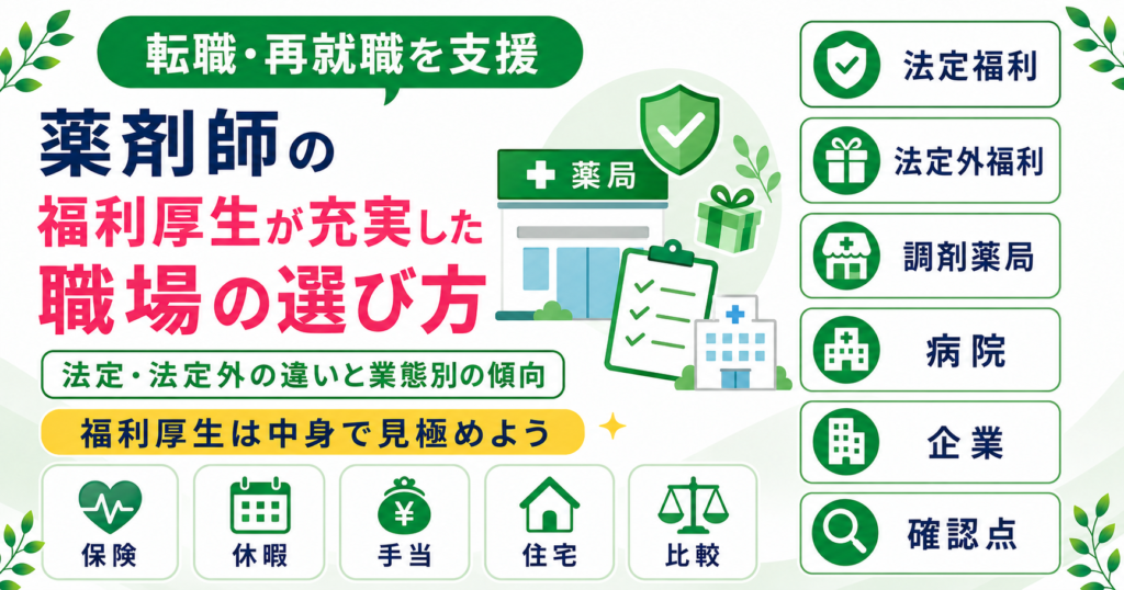 薬剤師 福利厚生 充実 職場 選び方