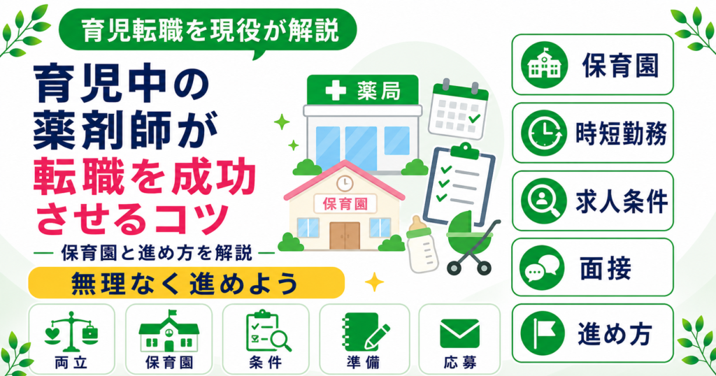 薬剤師 育児中 転職 ポイント