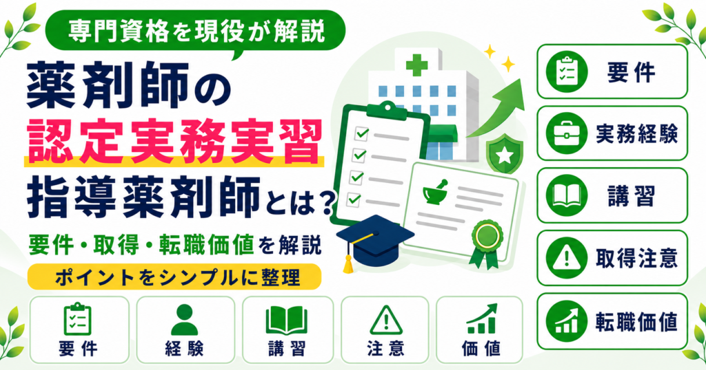 薬剤師 実務実習 指導者 資格 転職