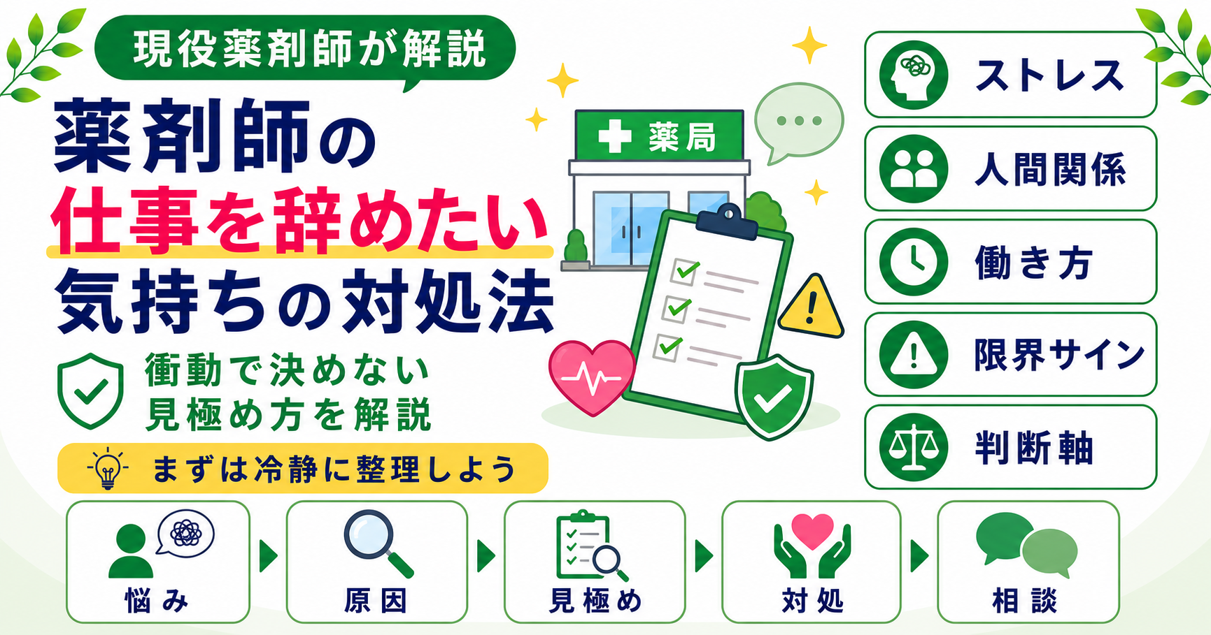 薬剤師 辞めたい 気持ち 対処