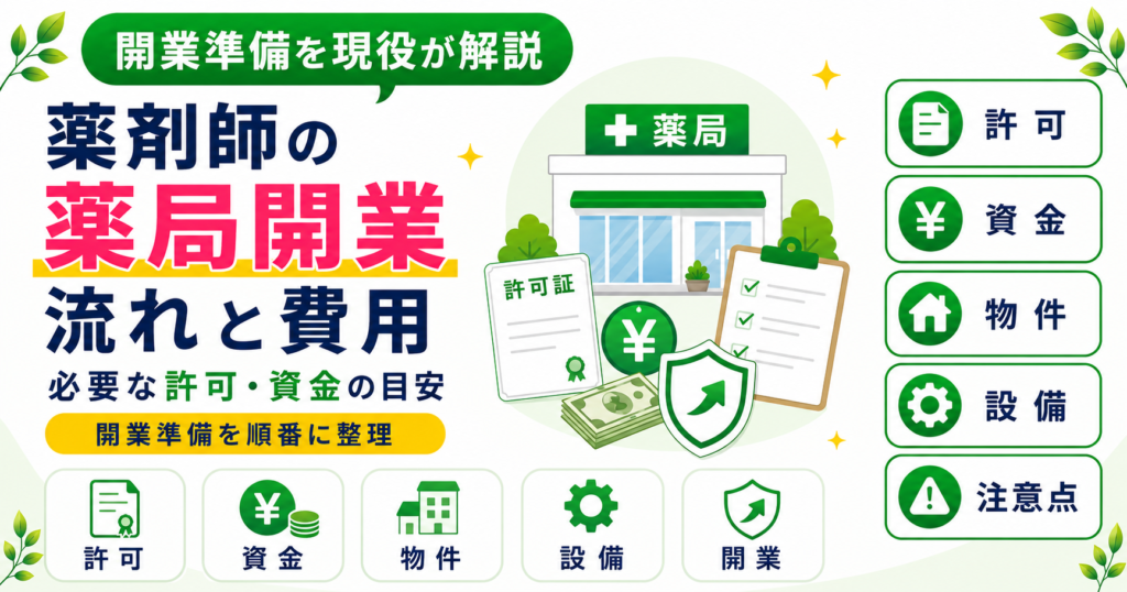 薬剤師 薬局 開業 流れ 費用