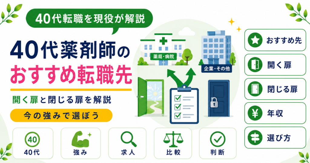 薬剤師 40代 転職先 おすすめ