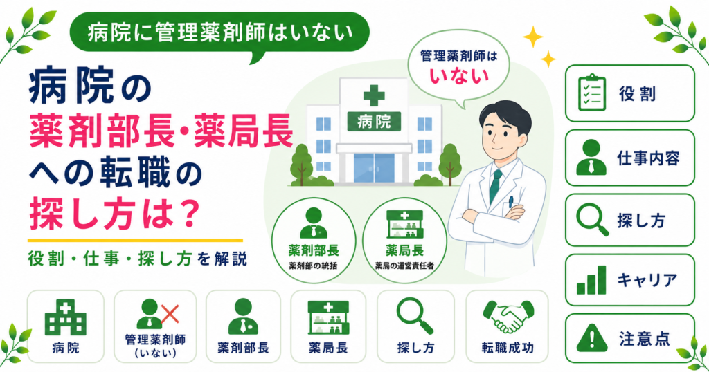 薬剤師 病院 管理薬剤師 薬局長 転職