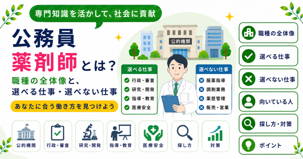 薬剤師 民間 公務員 転職