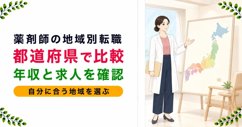薬剤師の都道府県別転職ガイド｜地域ごとの年収相場まとめ
