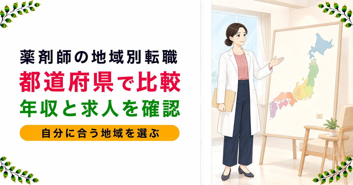 薬剤師の都道府県別転職ガイド｜地域ごとの年収相場まとめ