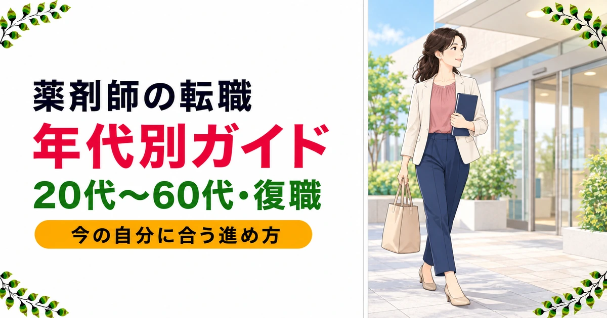 薬剤師の年代別転職ガイド|20代〜60代・ブランク・子育てまとめ