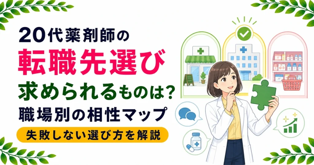 20代薬剤師の転職先の選び方｜求められるものと相性マップ