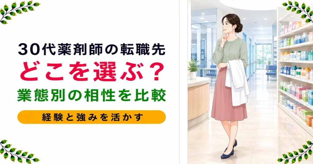 30代薬剤師の転職先の選び方｜求められるものと相性マップ