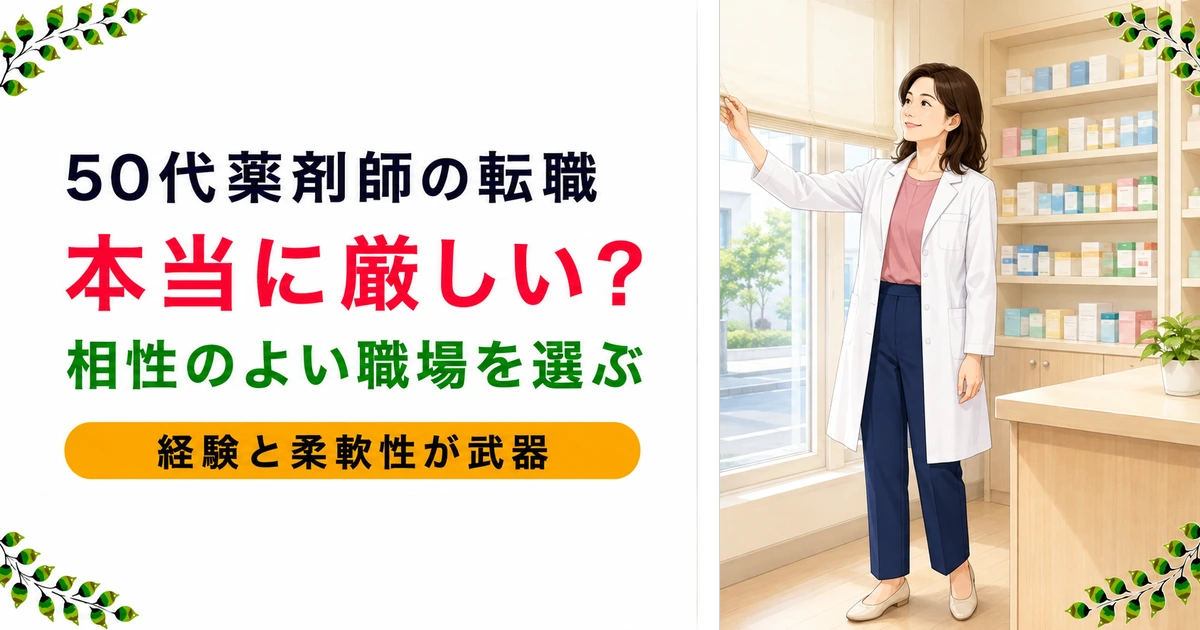 50代薬剤師の転職は厳しい?転職先タイプ別の相性を解説