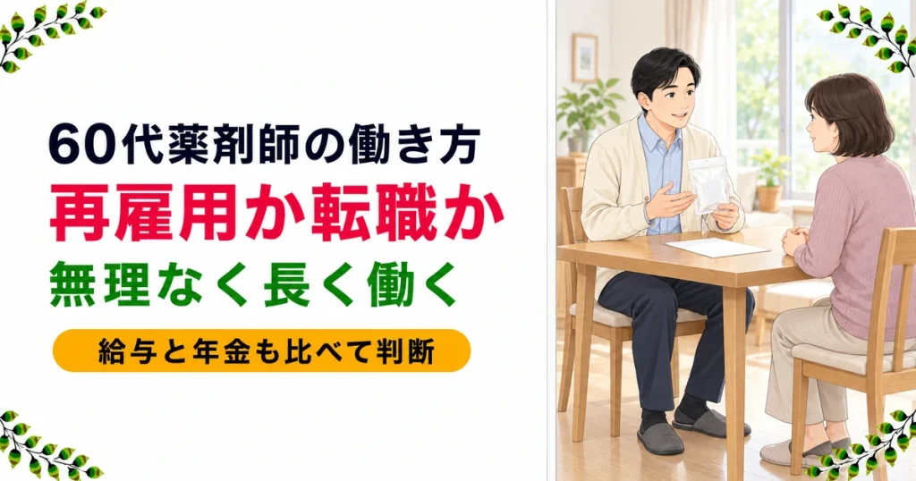60代薬剤師の転職と再雇用｜どちらを選ぶ?働き方と年金の考え方