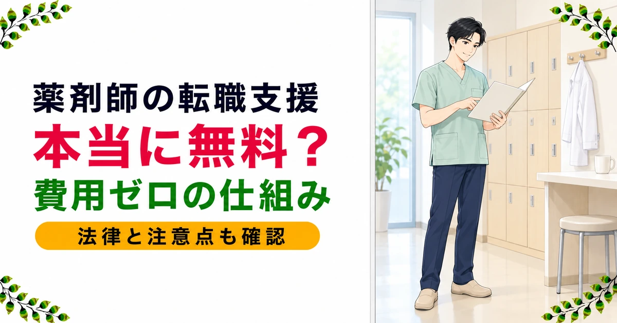 薬剤師転職エージェントは完全無料？費用がかからない仕組みと注意点を正直に解説