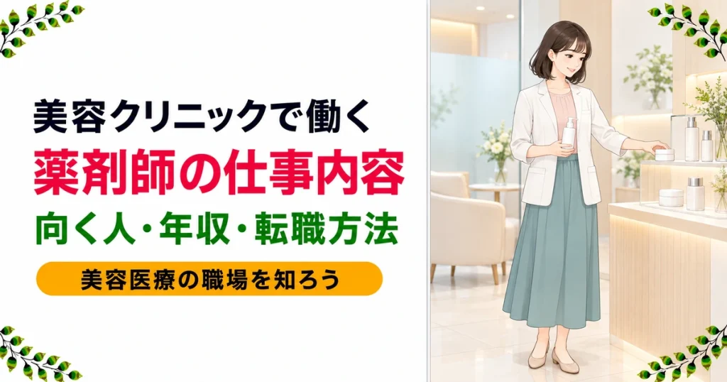 美容クリニックの薬剤師の仕事内容｜転職前に知りたいこと