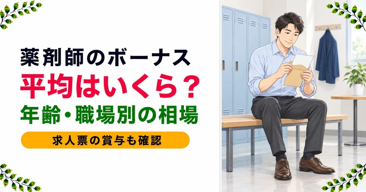 薬剤師の賞与(ボーナス)の相場は?年齢別・職場別の平均を現役薬剤師が解説