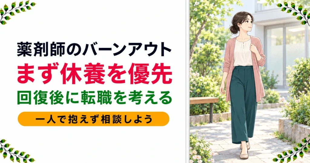 薬剤師のバーンアウトと転職｜まず休養、その後の選び方