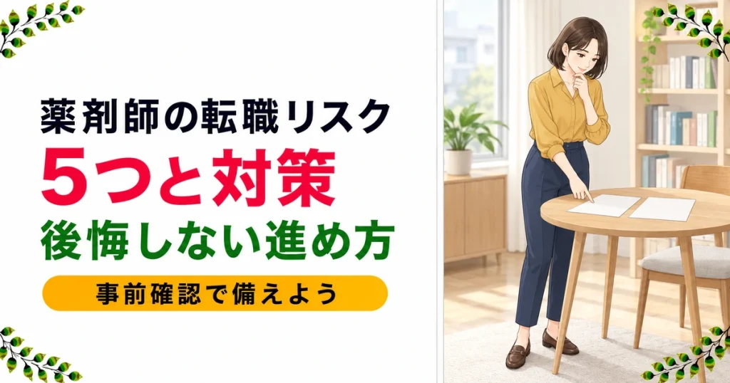 薬剤師の転職リスク5つと対策｜後悔しない進め方を現役が解説