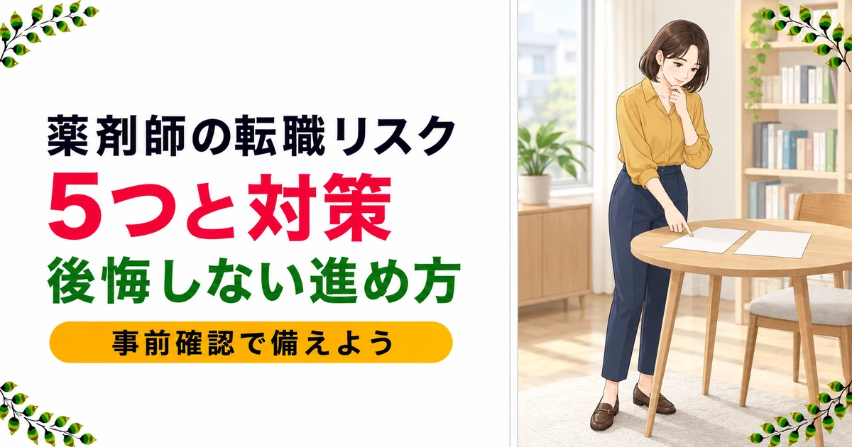薬剤師の転職リスク5つと対策|後悔しない進め方を現役が解説