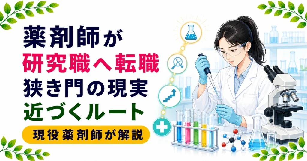 薬剤師が研究職へ転職する方法とポイント｜狭き門の現実と近づくルート